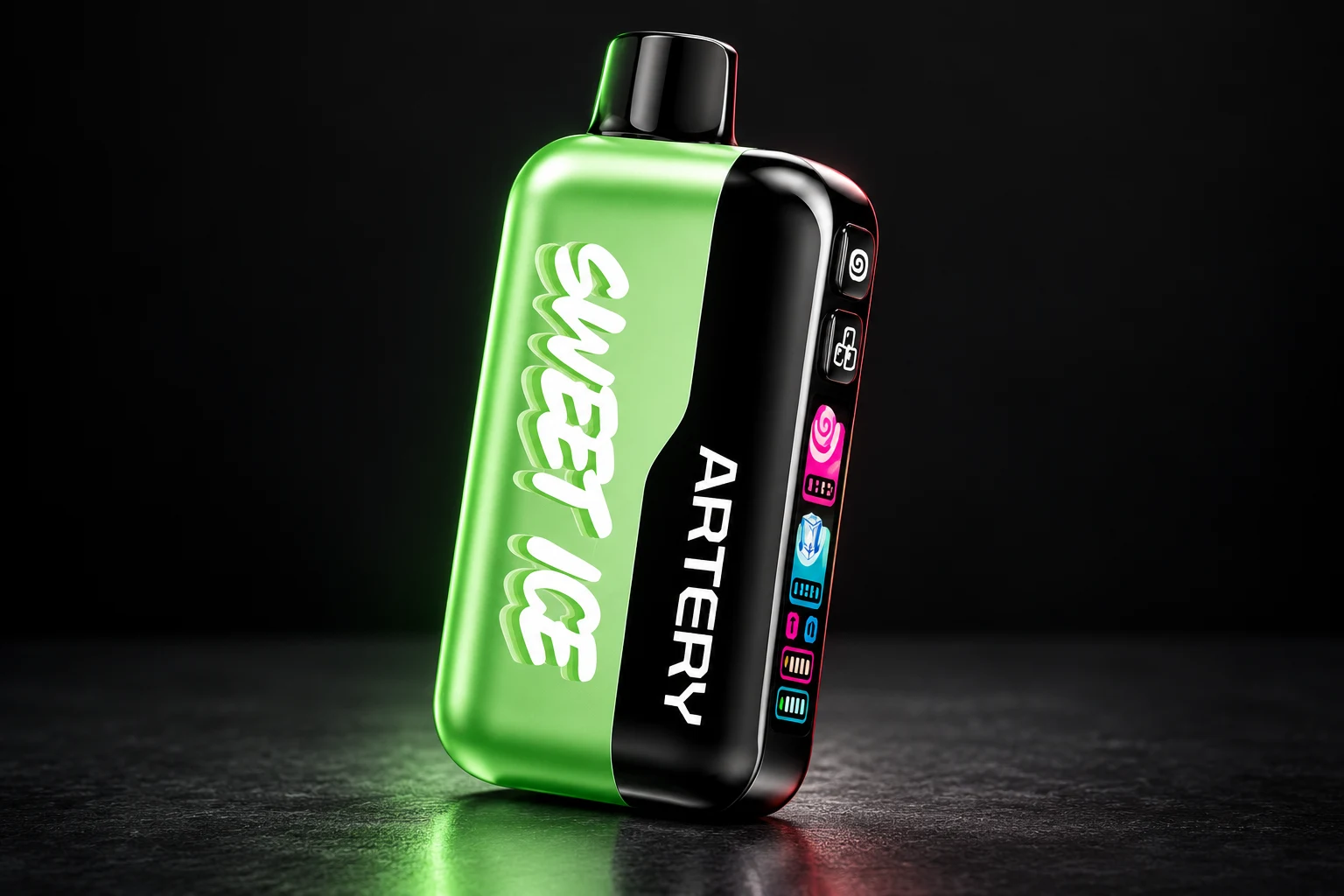 Green Artery CL6 Sweet & Ice device showing its display and controls